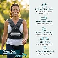 Vista 3 de EMPOWER Weighted Walking Vest for Women with Reflective Strips – Fixed 8lbs, Adjustable 4-10lbs (4 in1) or Adjustable10-16lbs (4 in 1), Strengthen