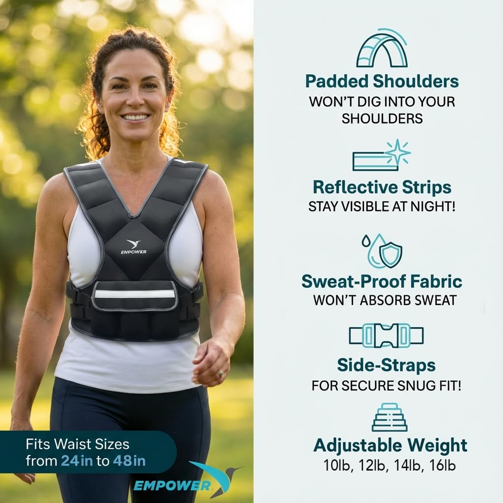Gilet Lesté Empower Pour Femme - Noir - Modèle Fixe 8lbs Ou Réglable 10? (Vérifier)