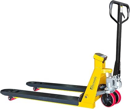 5Seconds Pallet Jack Scale Truck, 5500 lb Capacity, 27"x 48" Pallet Jack Forklift with Built-in Digital Scale, 1lb Readability, Heavy-Duty Industrial Pallet Truck for Warehouse