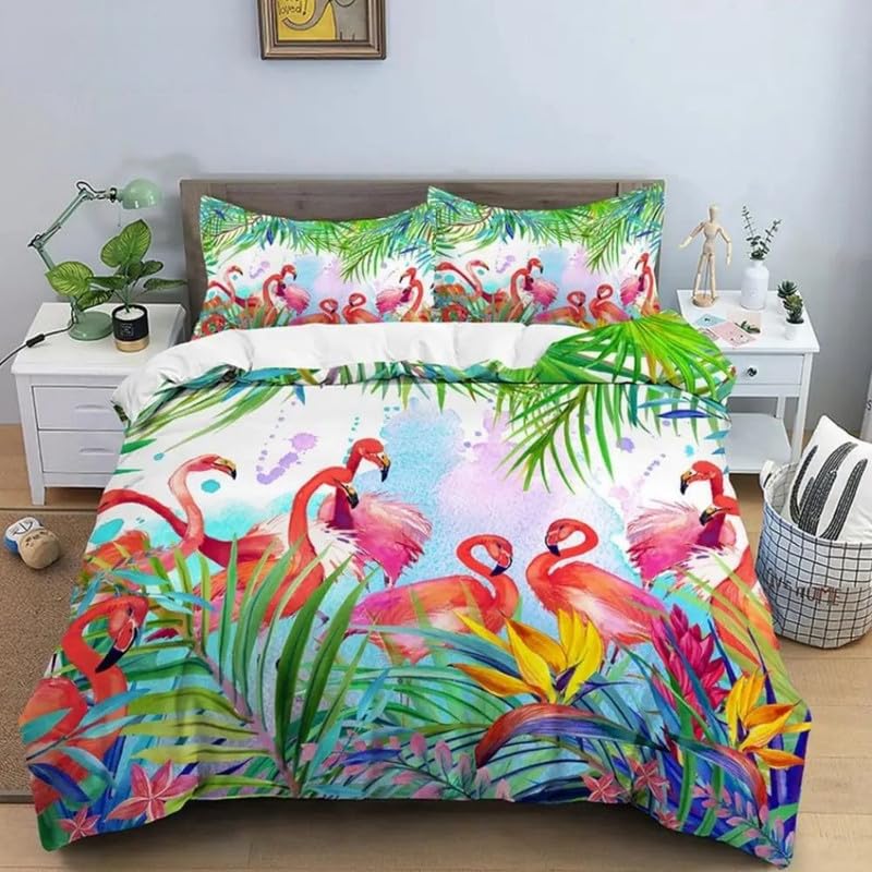 Funda nórdica de cama 135 con animales coloridos de microfibra 220x220 cm