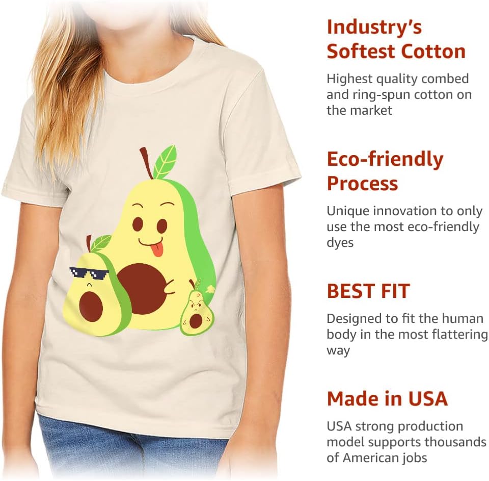 Cool Avocado Kids' T-Shirt - Cartoon T-Shirt - Beautiful Tee Shirt for Kids