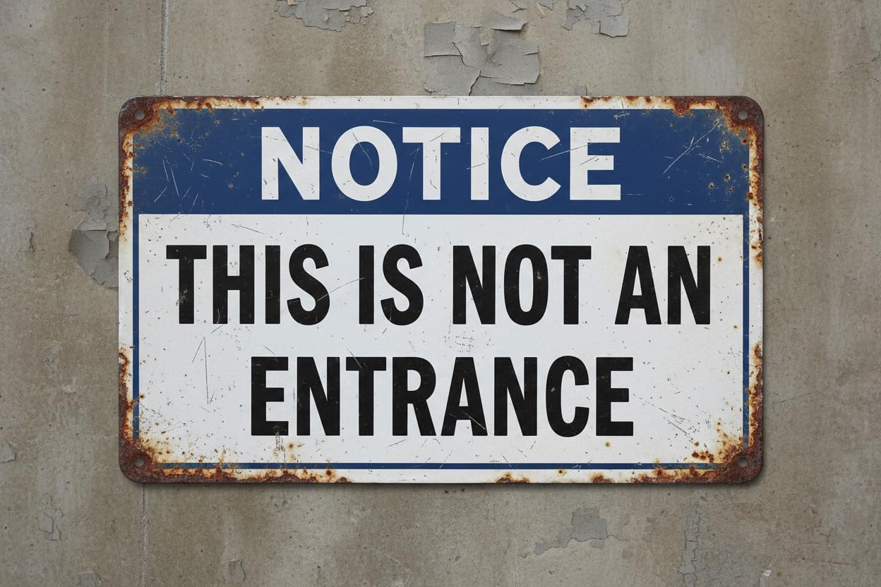 Wall Decor Osha Notice Sign: This Is Not An Entrance Metal Sign 8 X 12 Inches Clear Signage For S, Fences Vintage Signs Aluminum Plates Printed