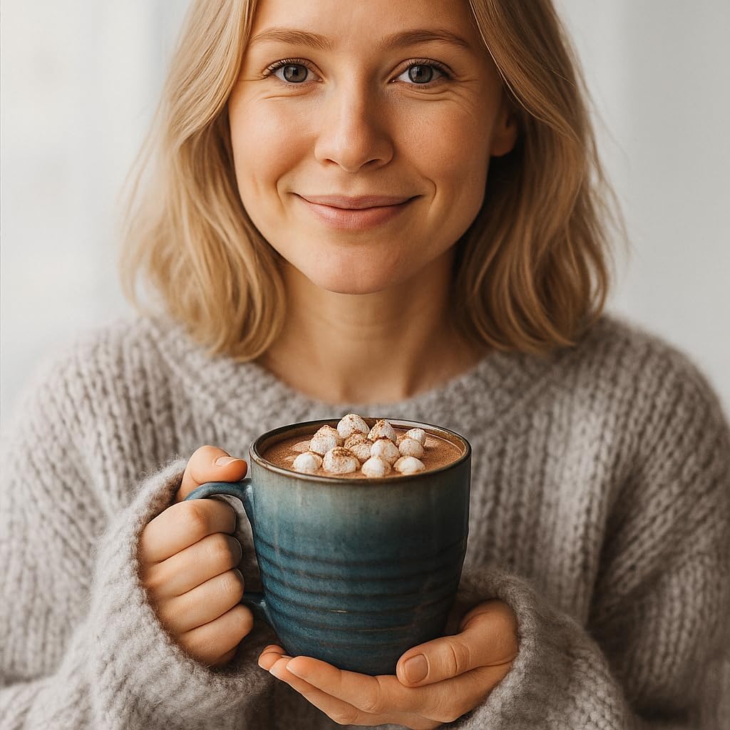 14 oz Coffee Mugs Set of 4, Ceramic Coffee Mugs with Handle – Reactive Glaze Stoneware Coffee Mug Set for Tea, Latte, Cappuccino, Cocoa, Hot Chocolate – Microwave & Dishwasher Safe - Blue