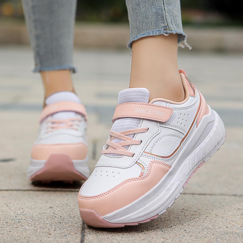 Dziewczęce buty na kółkach dla chłopców buty do deskorolki dla dzieci 2 w 1 wielofunkcyjne buty na rolkach buty na rolkach buty damskie, Rolka S9, 36 EU