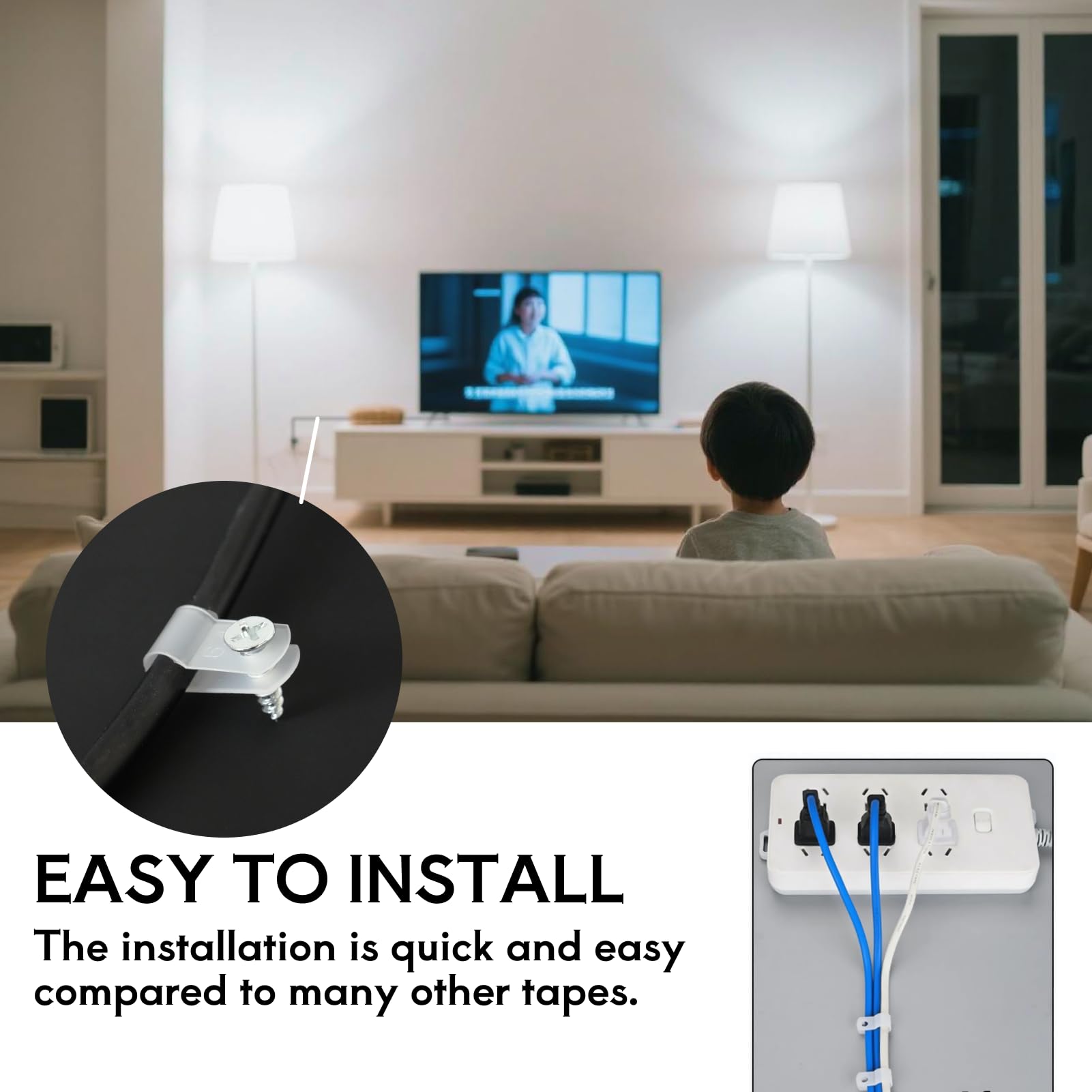 100pcs Fermacavo Tipo R In Nylon Bianco Per Gestione Cavi Elettrici Interni Ed Esterni Con Viti Incluse 6,4 mm Fermacavo Da Muro Riutilizzabile Per Casa Ufficio Garage