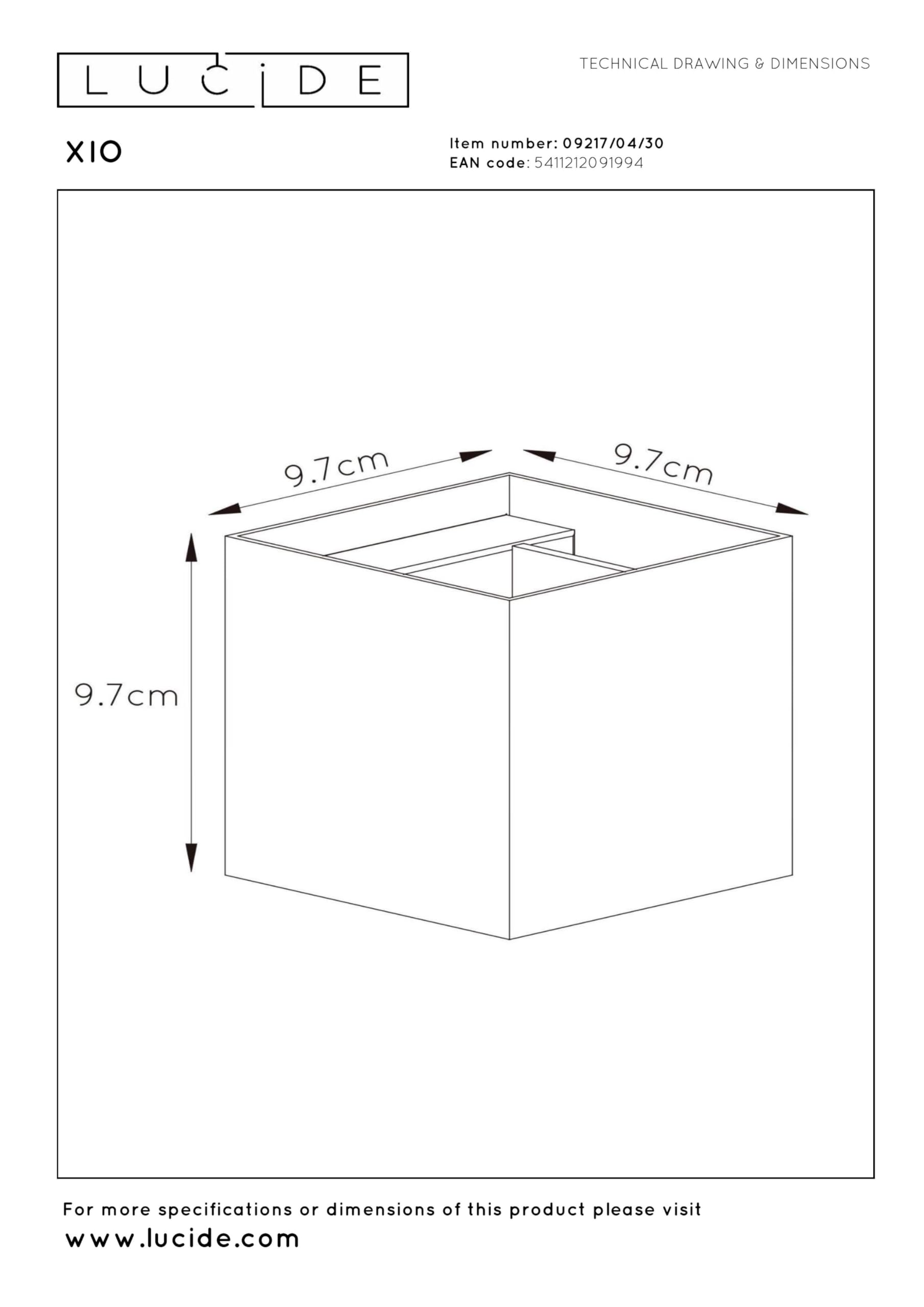 LUCIDE XIO - Lámpara de pared - LED Regul. - G9-1x4W 2700K - Ángulo de haz ajustable - Negro