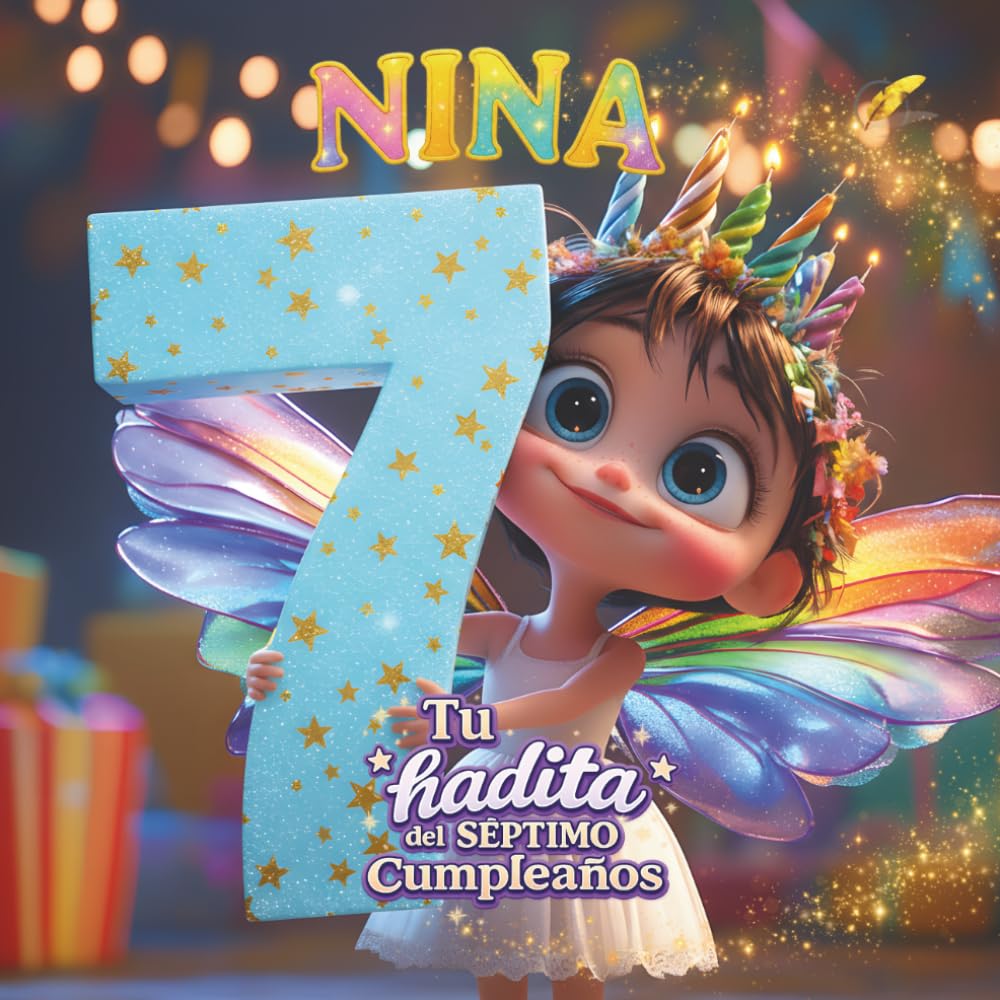 NINA, TU HADITA DEL SÉPTIMO CUMPLEAÑOS: Libro personalizable para niños y niñas de 7 años – Regalo original para el séptimo cumpleaños y recuerdo del séptimo año de vida.