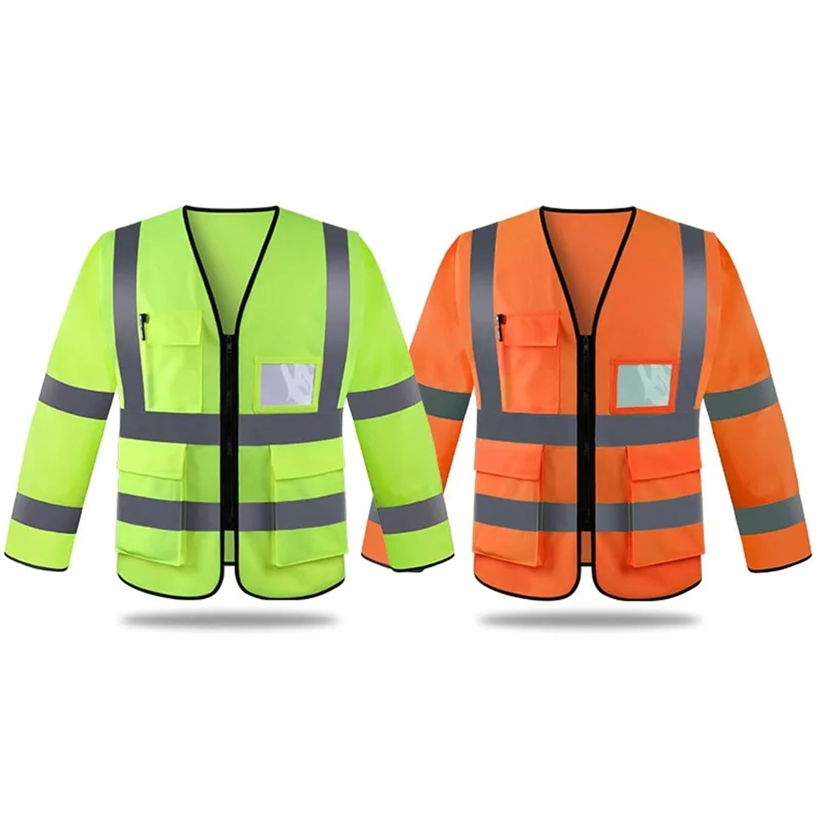 Chaleco reflectante de alta visibilidad, Chaleco de alta visibilidad Manga larga Reflectante Ropa trabajo sanitaria unisex Multicolor M(Gelb)