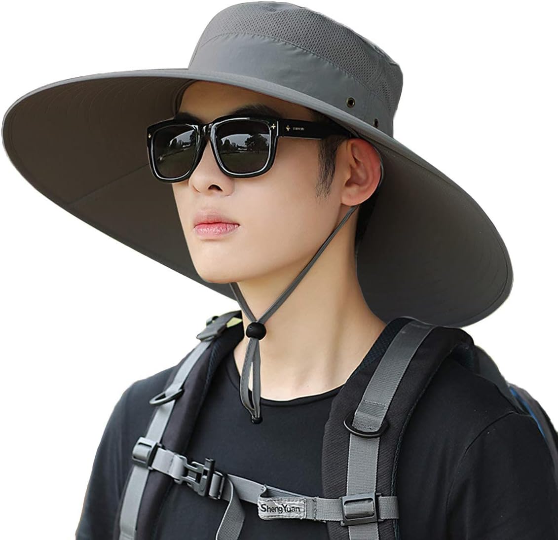 HUAMULAN 6" Super Wide Brim Sun Hats, Men and Women Bucket Hat for Fishing Hiking Garden Lawn Work Safari Camping Outdoor