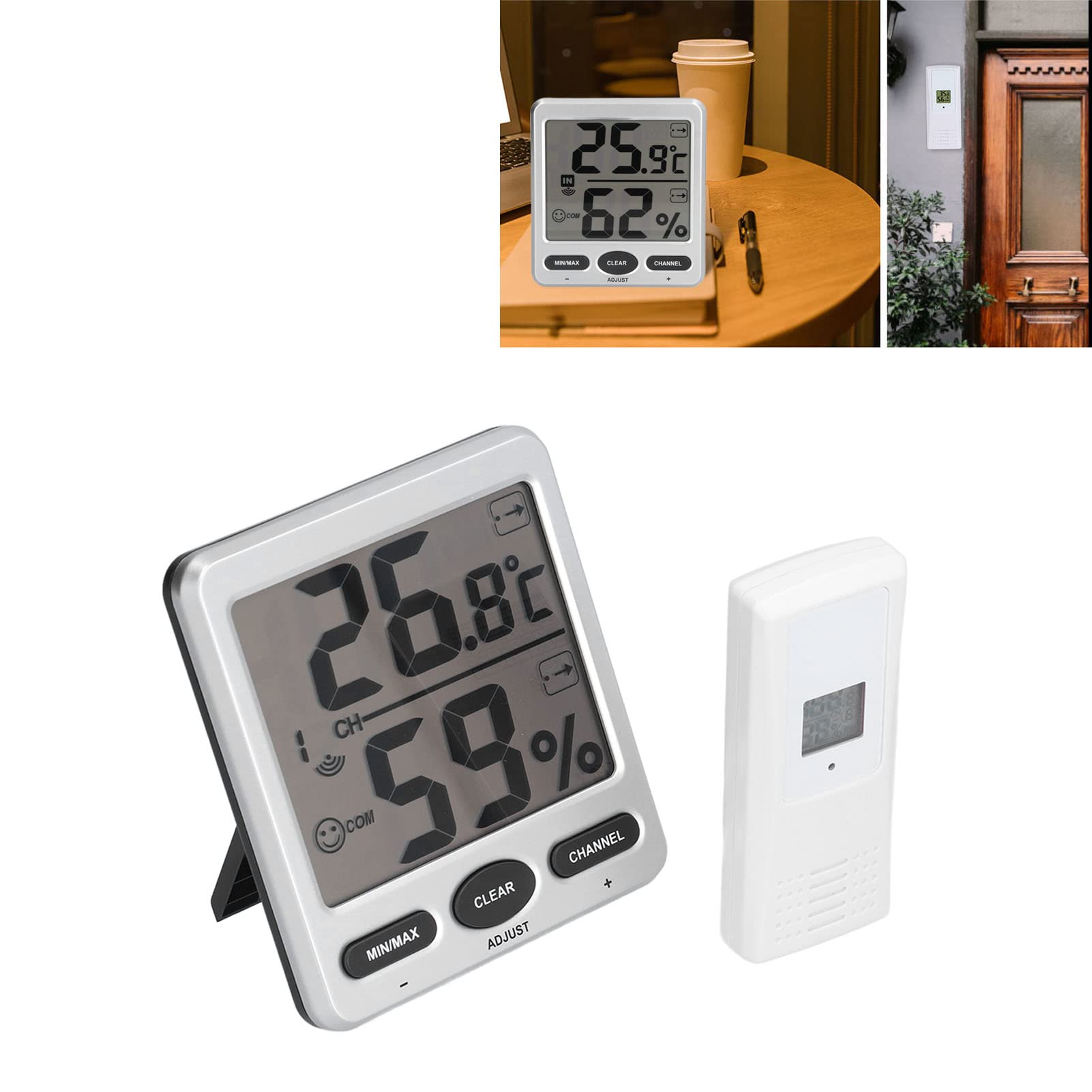 Igrometro digitale per umidità della temperatura per ambienti interni ed esterni con supporto multisensore (TS-WS-07-X1)