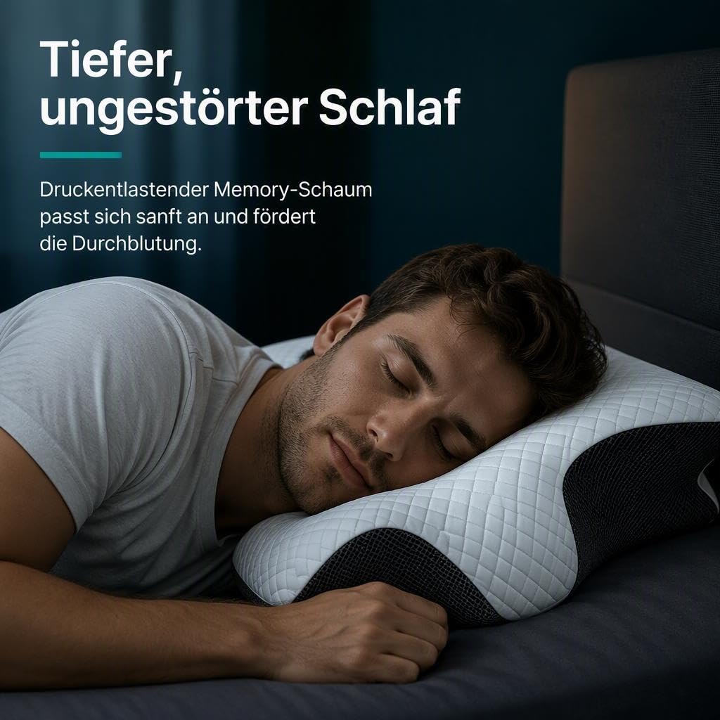 Orthopädisches Kopf- & Nackenstützkissen, Nacken Kissen Schlaf