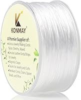 Vista 27 de KONMAY Cuerda elástica de elastano marrón de 0.031 in, cordón elástico suave para abalorios, 450 yardas para pulseras, collares y fabricación