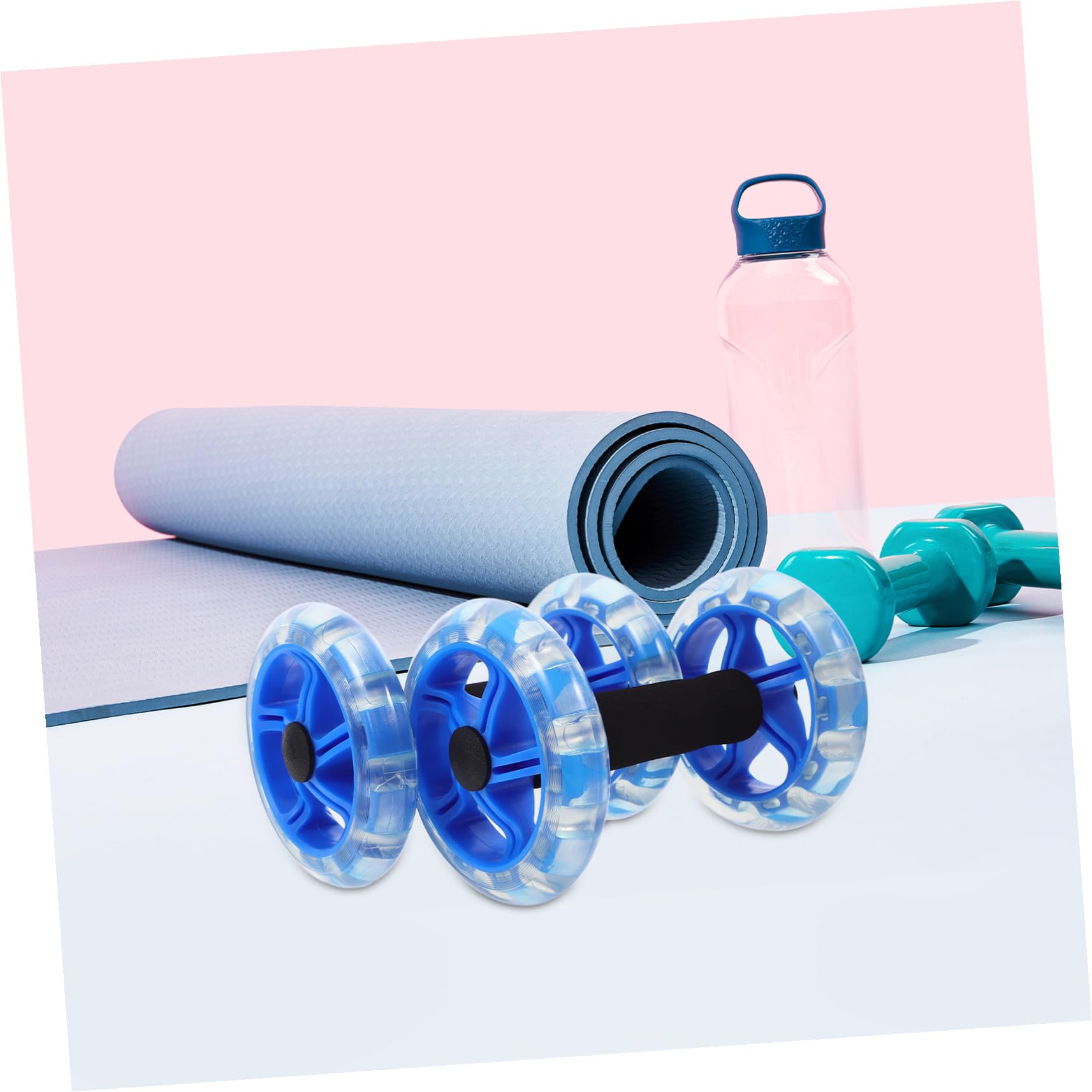 BESPORTBLE Rueda de Abdominales Doble Diseño de Ruedas para Fortalecer Músculos Abdominales y Agarres Antideslizantes, Material PP y PVC, Adecuado para Entrenamiento en Casa