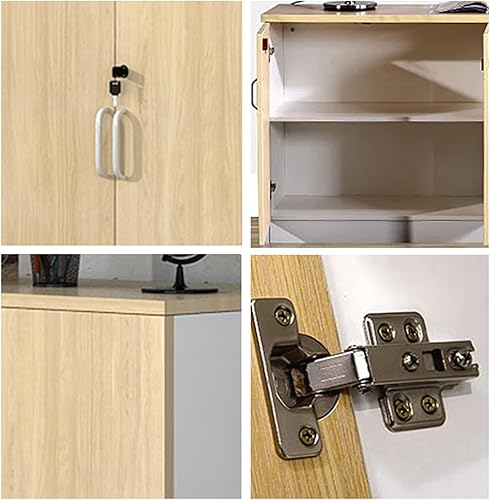 Miniatura 4 de PEVSCO Cajones de almacenamiento de escritorio archivador de madera gabinete de almacenamiento de dos puertas con cerradura para oficina en casa 314