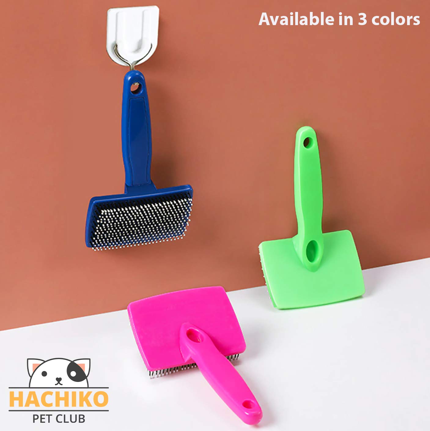 Wooflix Professional Deshedding Comb Tool for Pet Grooming (Puppy Puppies Dog & Cat) Gentle Hair Brushes for Shedding and Cleaning Fur Lice Remover Clean Coat Accessories (Massage Brush) Multi Colour 3