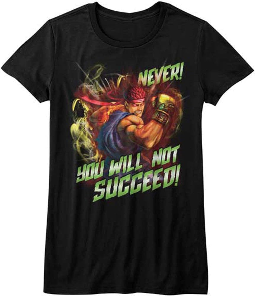 Street Fighter Never Succeed Junior Top Black