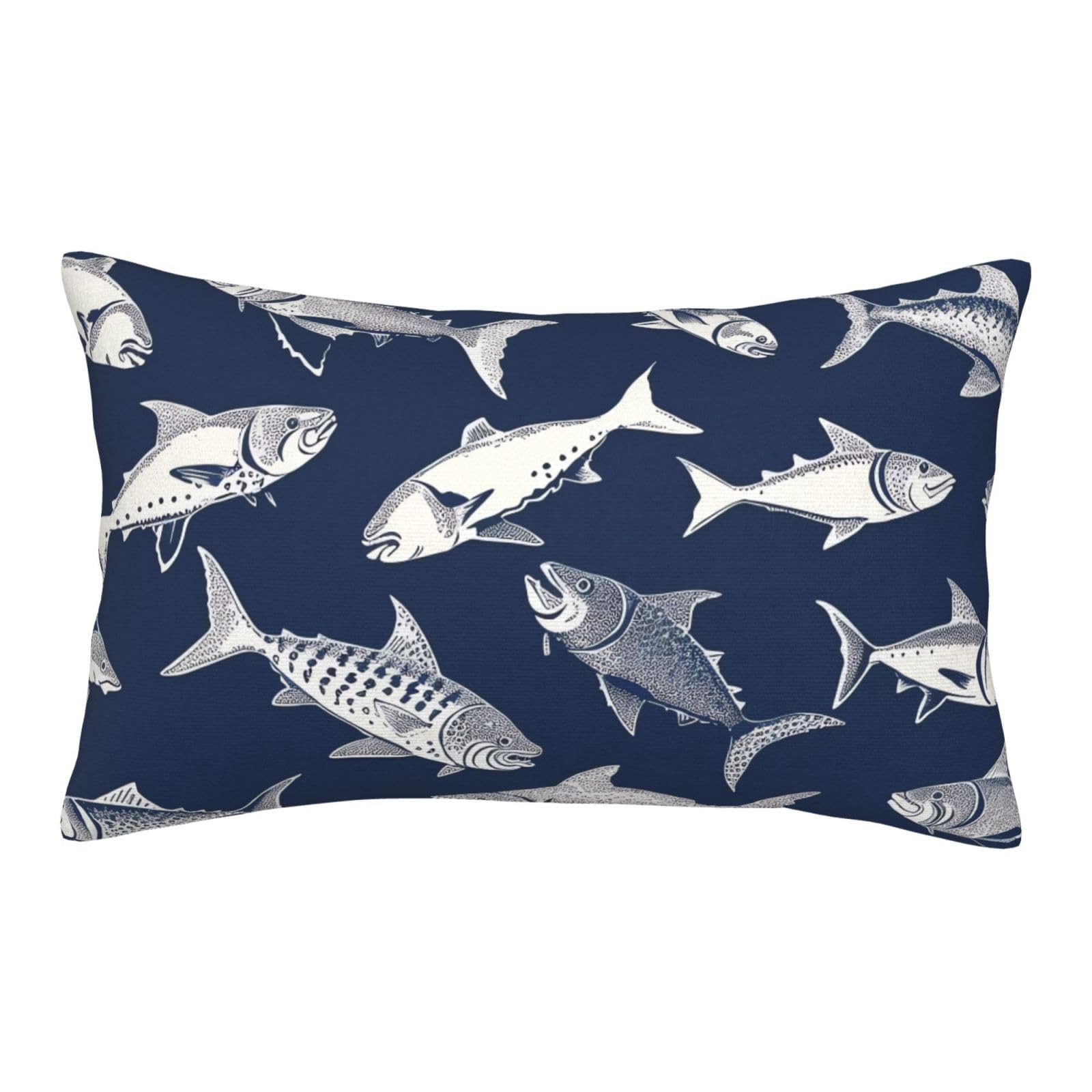 Velvet Pillowcases 20"x30" Ultra Soft Breathable Pillow Cases, Luxury Fuzzy Throw Pillow Covers with Zipper, Various Sea Fish Pattern Pillow Shams All Seasons Decorative Cushion Cases for Couch