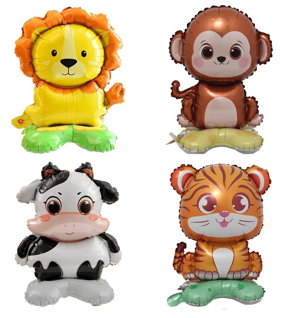 AMFIN (Pack of 4) 3D Self Standing Animal Foil Balloon, Jungle Birthday Decoration - Multi (B0DDTQ3N9S) Amazon Price History, Amazon Price Tracker