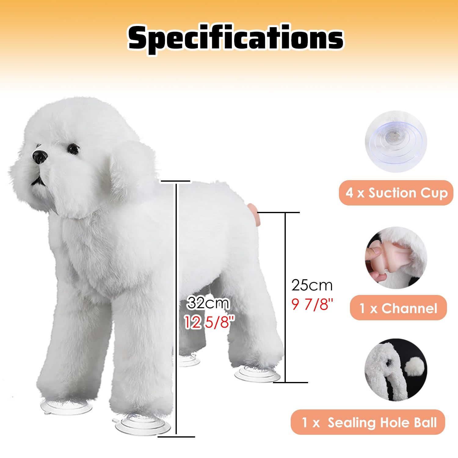 Juguete de Apareamiento Silicona para Perro en Celo, Muñeca Peluche Novia para Regalo Boda Mascotas, Compañera Femenina con Pelo Simulado Interactiva(Height 32cm/13")