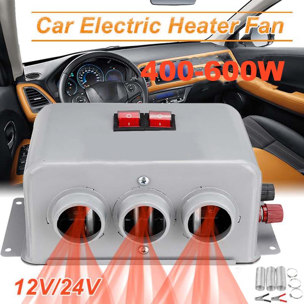Ventilador de calefacción eléctrica para automóviles de 600 W y 12 V, secador eléctrico, desempañador de parabrisas para vehículos de 12 V, camiones, barcos, UTV, desempañador para invierno, calent