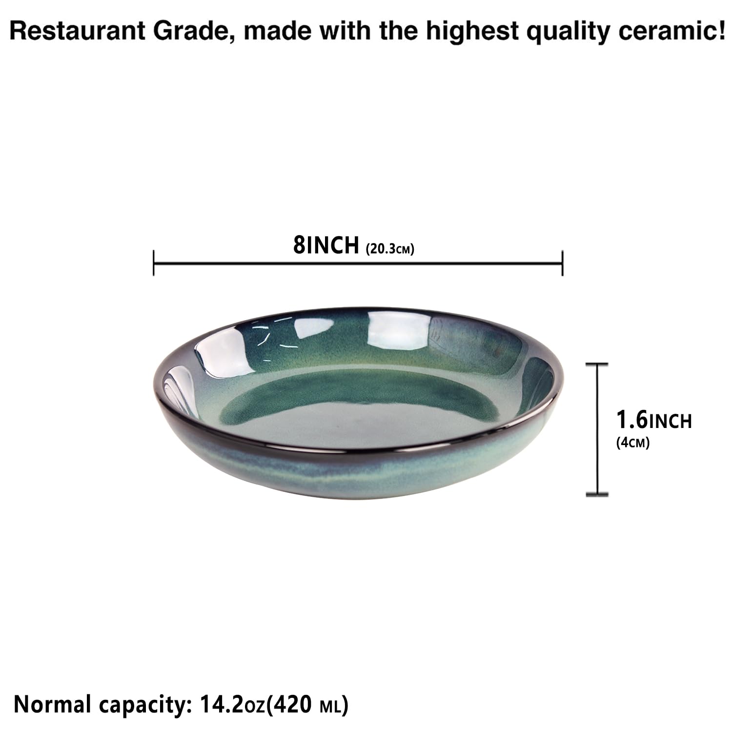 LIUYWYHCF Ceramic Pasta Bowls, 14 oz Pasta Bowls, 8