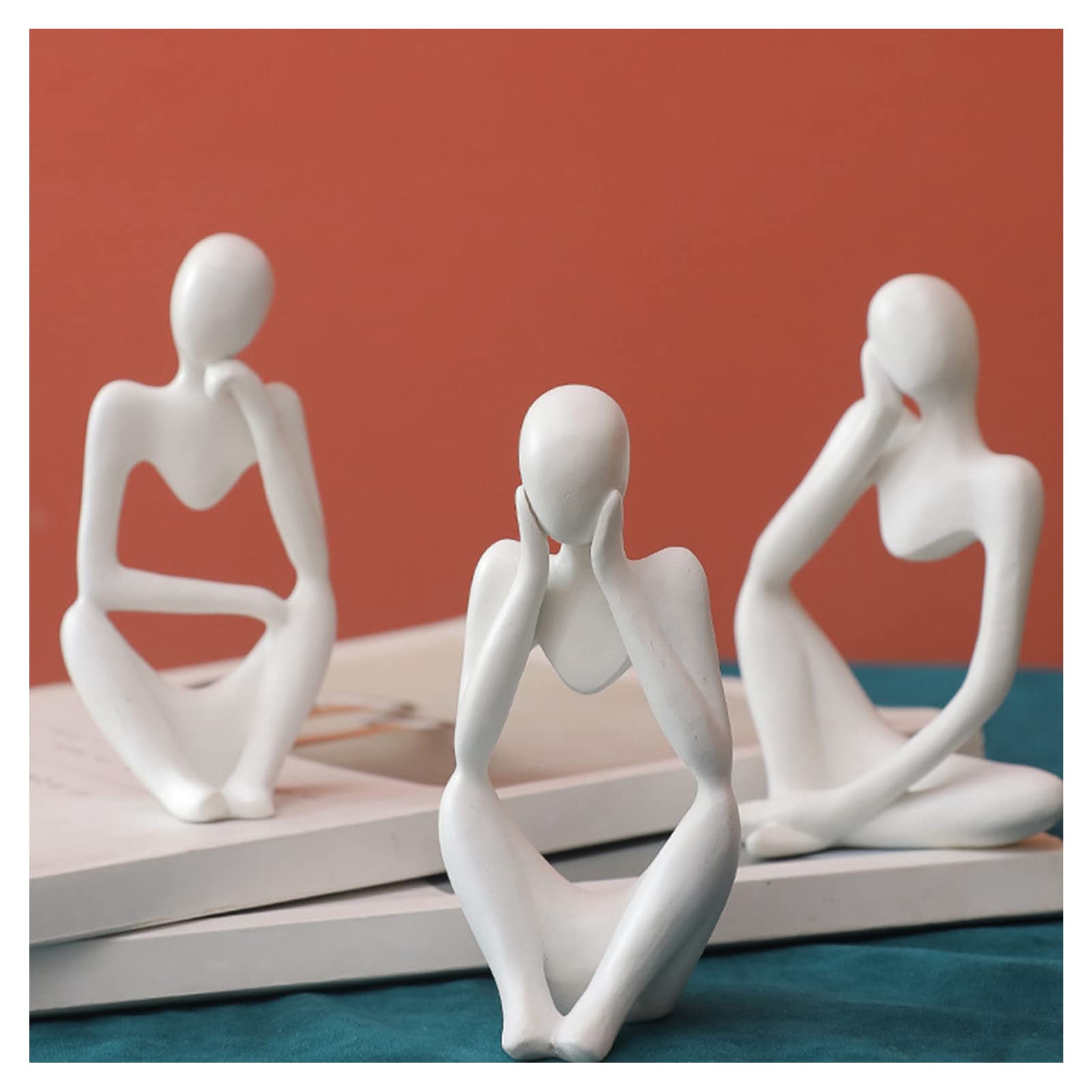 Amazon.co.jp: 3ピース 考える人の像 抽象彫刻 モダン 考える人 人体