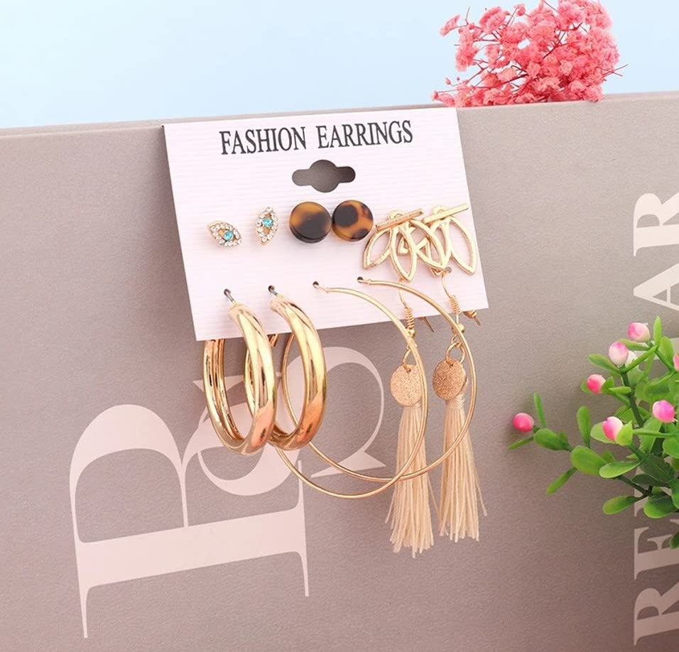 Image of ANNACREATIONS Stylish combo of pearl stud hoop earrings set for Women Girls