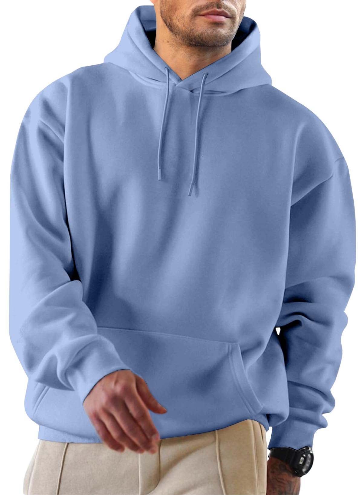 JMIERR Hoodie Herren Freizeit Pullover mit Taschen Winter Warm Langarm Kordelzug Sweatshirt Männer Baumwolle Kapuzenpullover