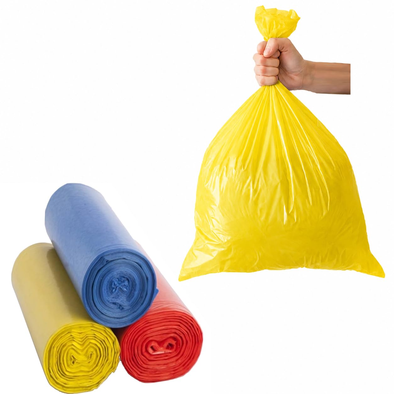 Büyük Boy Çöp Poşeti Limon Kokulu ve Renkli 50 Adet Çöp Torbaları Sızdırmaz Tabanlı Dayanıklı ve Yırtılmaya Karşı Güçlü Yüksek Taşıma Kapasitesi Hijyenik ve Pratik Günlük Kullanım için