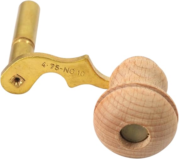 Modern Grandfather Clock Winding Key Crank Winder Mainspring Key Clock Winding Tool Brass Made (Key No. 4-3.25mm I.D.)