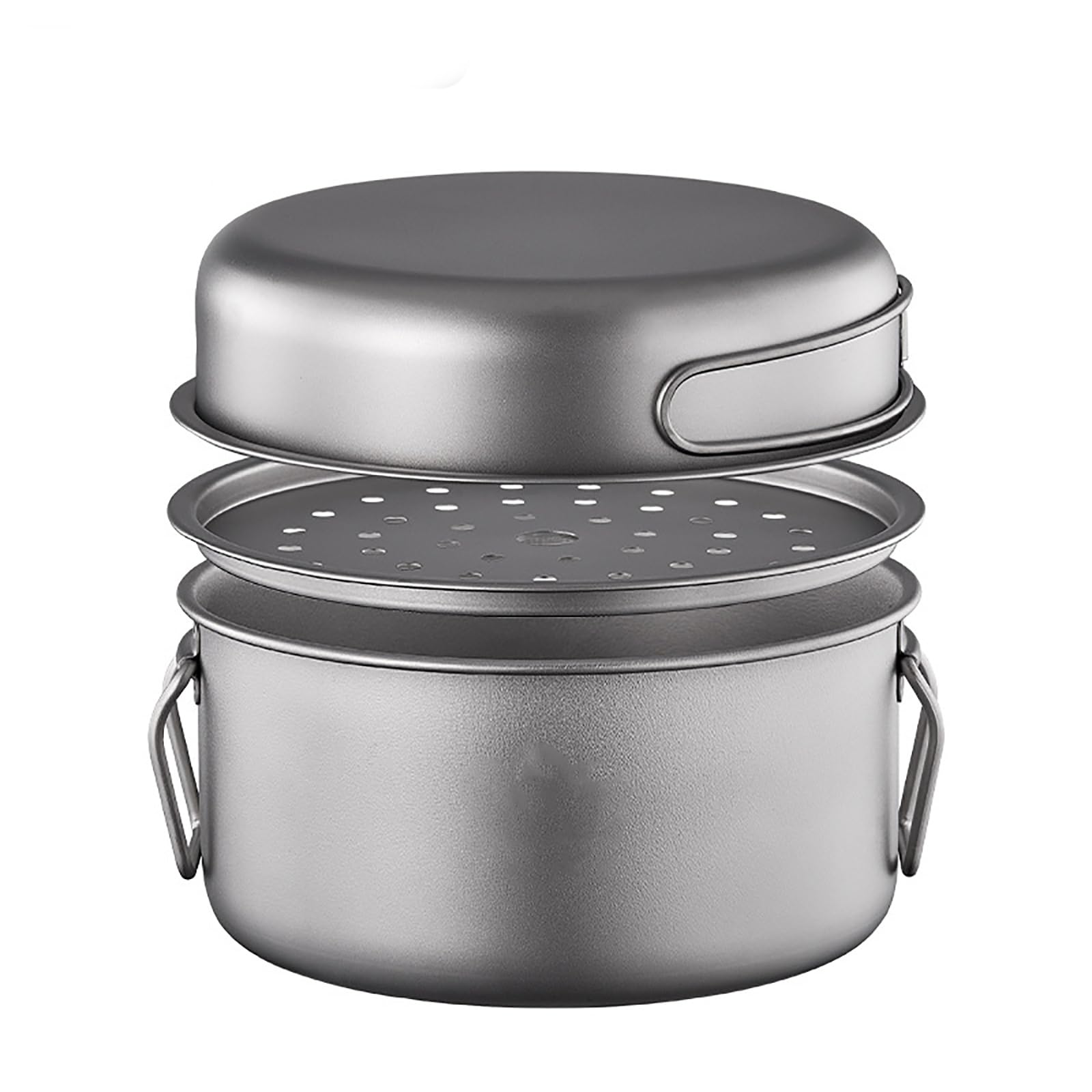 Cocina Camping de Titanio para Acampar, Camping Accesorios para Exteriores, Senderismo Accesorios, olla de Sopa Familiar de Gran Capacidad