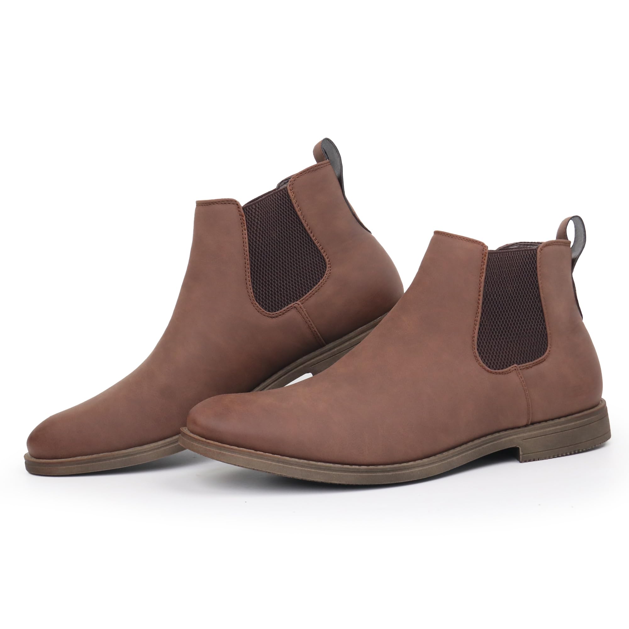 Hawkwell Men's Plus Size Chelsea Boots Classic Casual Dress Ankle Boots in Regular and Plus Sizes