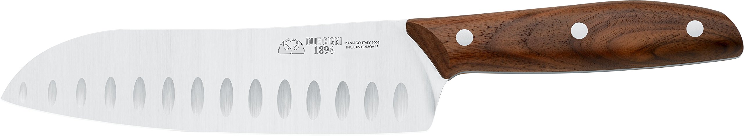 Couteau Santoku 18cm Ligne 1896 Due Cigni en bois de noyer