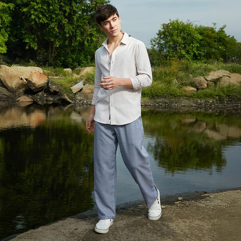 Image of CAHOOT Men's Shirt for Casual Wear | Spread Collar | Long Cuffed Sleeves | Button Closure | Shirt Crafted with Comfort Fit for Everyday Wear