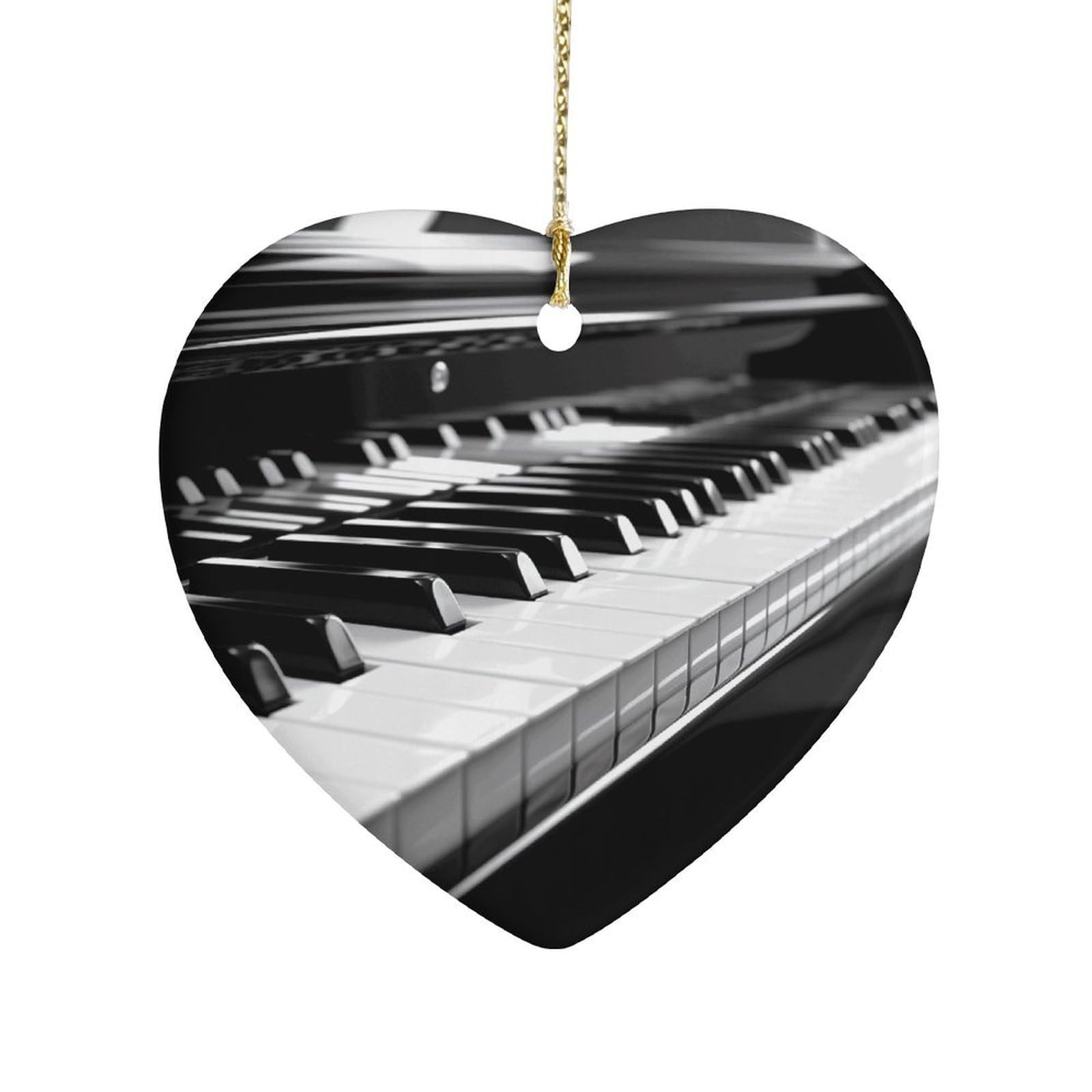 Fekiloot Style Black White Piano Keyboard Ceramic Ornament Home Decor Keepsake