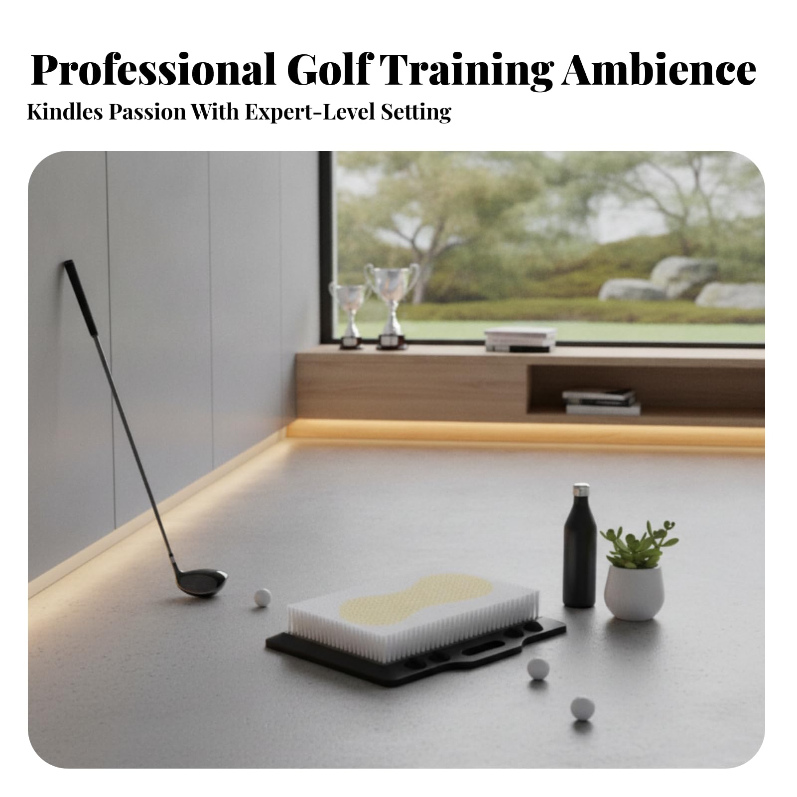 Entrenador de Swing de Golf Alfombra de Entrenamiento de Bunker Base Rectangular Cepillos Sintéticos Portabilidad Adecuada para Práctica en Casa y Exteriores