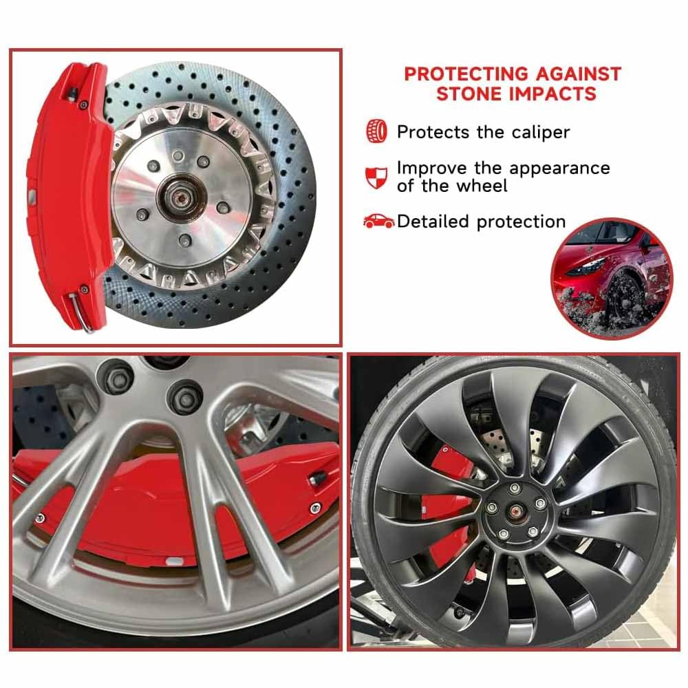 4 Pezzi Copripinze Freno Lega di Alluminio Adatti per Audi A4 B9 2016-2024, Accessori Sistema Frenante Sportivo Protezione Pinze,A