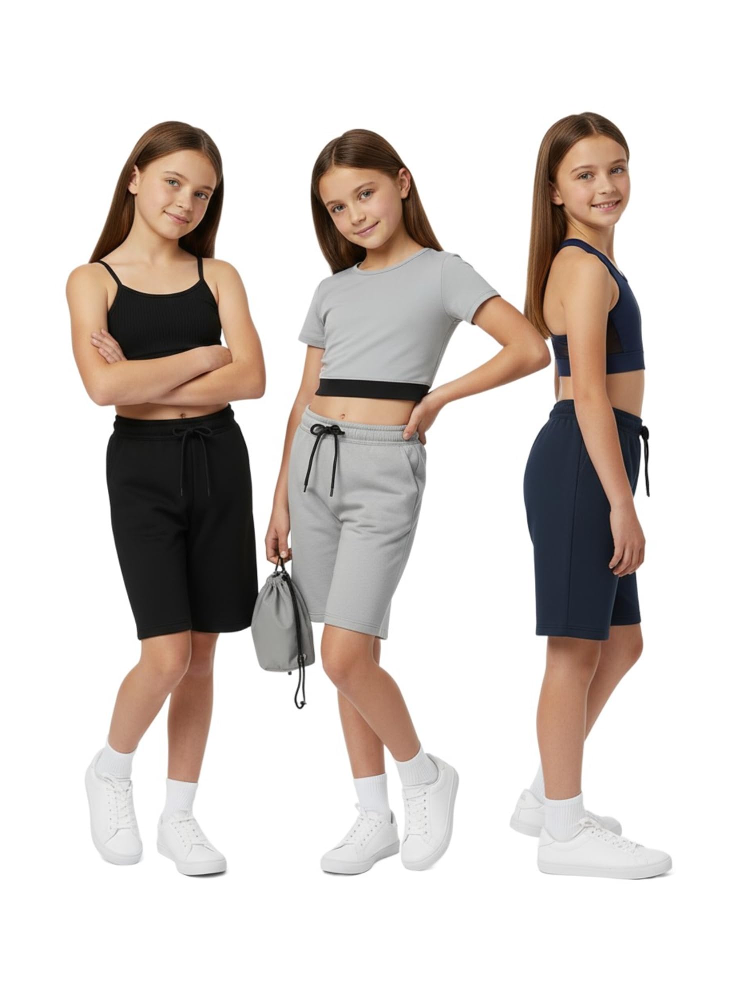 THE BLAZZE Dance Girls Shorts R001 VBG73 Black Grey Navy 3 Years 4 Years-image-35
