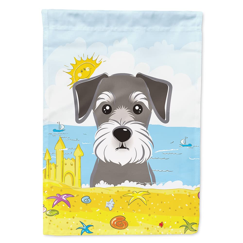 Schnauzer Summer Beach Flag idée cadeau originale grand drapeau en canevas