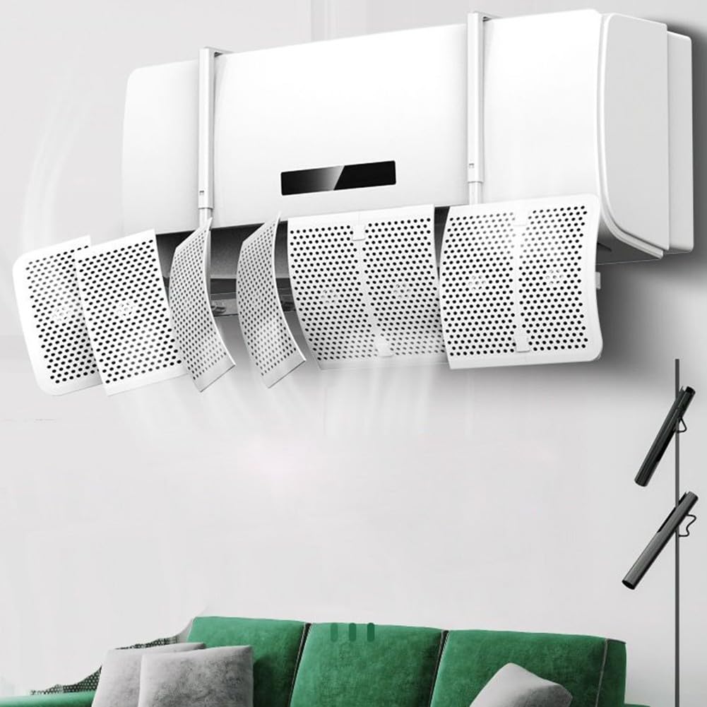 Parabrezza per condizionatore d'aria a parete con deflettore regolabile a 8 foglie, copertura di scarico in ABS anti-diretta per reindirizzare il flusso d'aria e migliorare il comfort in