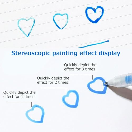 Miniatura 5 de Zcargel Bolígrafo de gelatina, 6126+12 bolígrafos de tinta de gel, juego de bolígrafos de gel de colores 3D, resaltadores, bolígrafos de tinta de