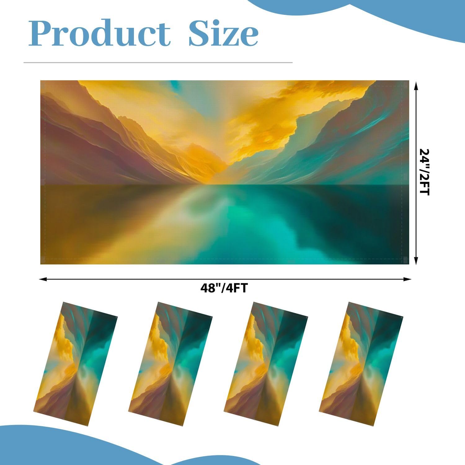 Fluorescent Light Covers for Ceiling Lights Landscape Surreal Lake Magical Abstract World 3D Easy to Install Magnetic Light Filter for Classroom Office Hospitals School Home Decor