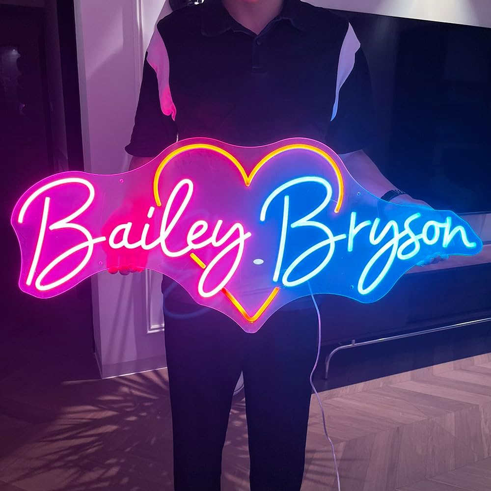 Custom Neon Signs Personalized Neon Sign Customizable for Wall Decor Dimmable Led Neon Sign for Wedding Bedroom Birthday Gift Name Neon Lights