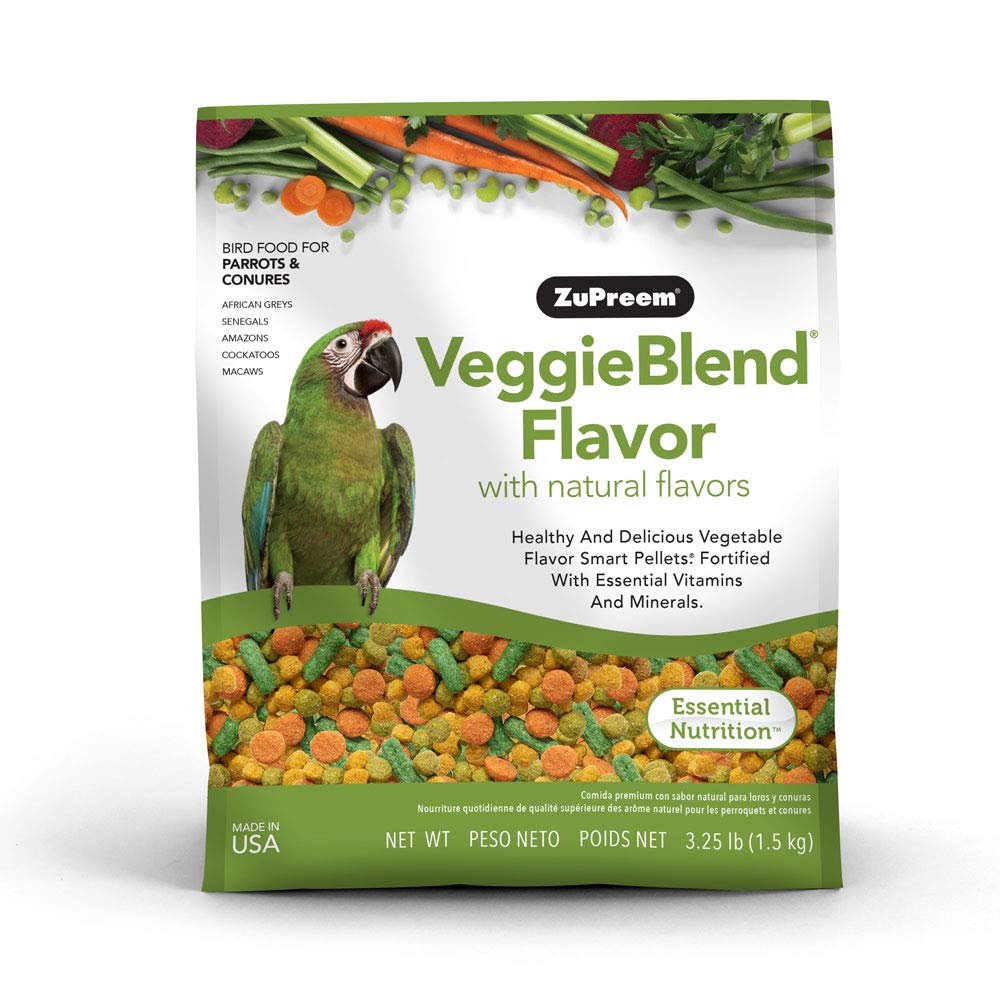 ZuPreem 230361 Veggieblend Caged Medium And Large Bird Food, 3.25-Pound