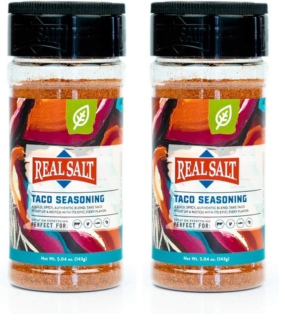 Real Sea Salt - Natural Unrefined Gluten Free Taco Shaker (Pack of 2)