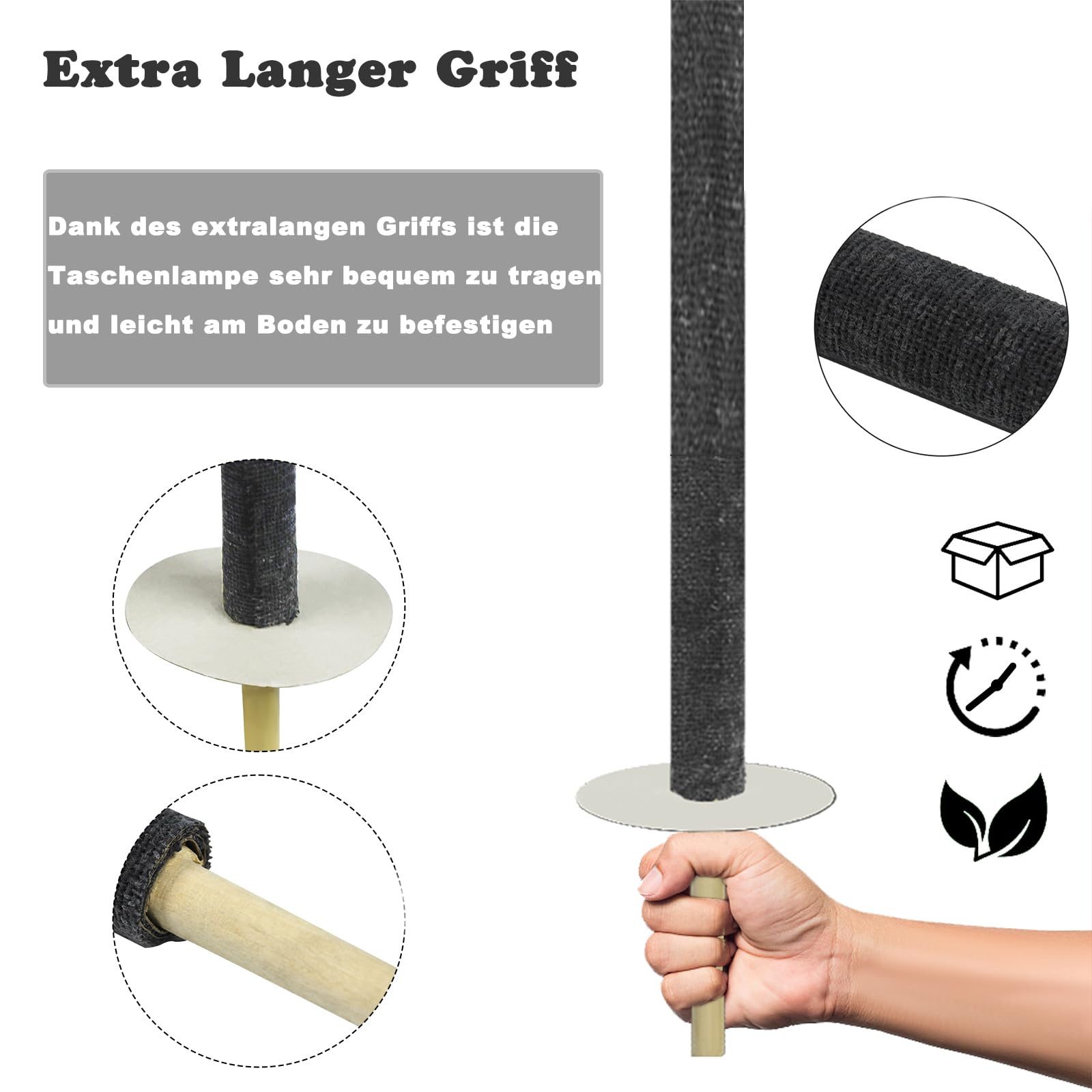 LARS360 Torce per esterni, a forma di torce di cera, tempo di combustione, 90 minuti, torcia da giardino con manico extra lungo, lanterna da giardino (10 pezzi)