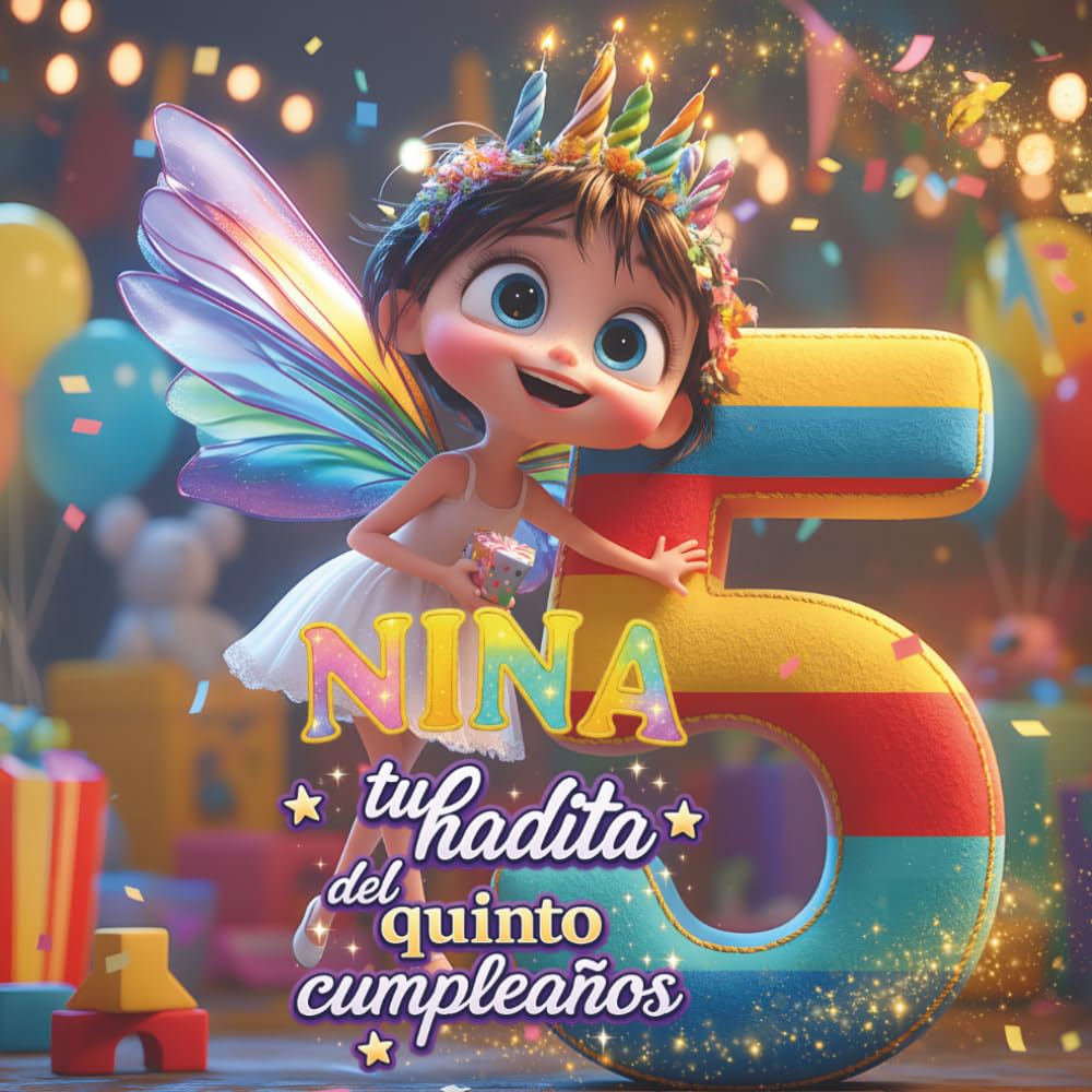NINA, TU HADITA DEL QUINTO CUMPLEAÑOS: Libro personalizable para niños y niñas de 5 años – Regalo original para el quinto cumpleaños y recuerdo del quinto año de vida.