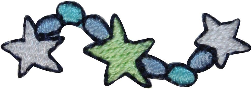 ID 3530 Shooting Star Chain Patch Night Sky Craft Embroidered Iron On Applique