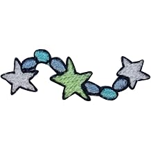 ID 3530 Shooting Star Chain Patch Night Sky Craft Embroidered Iron On Applique