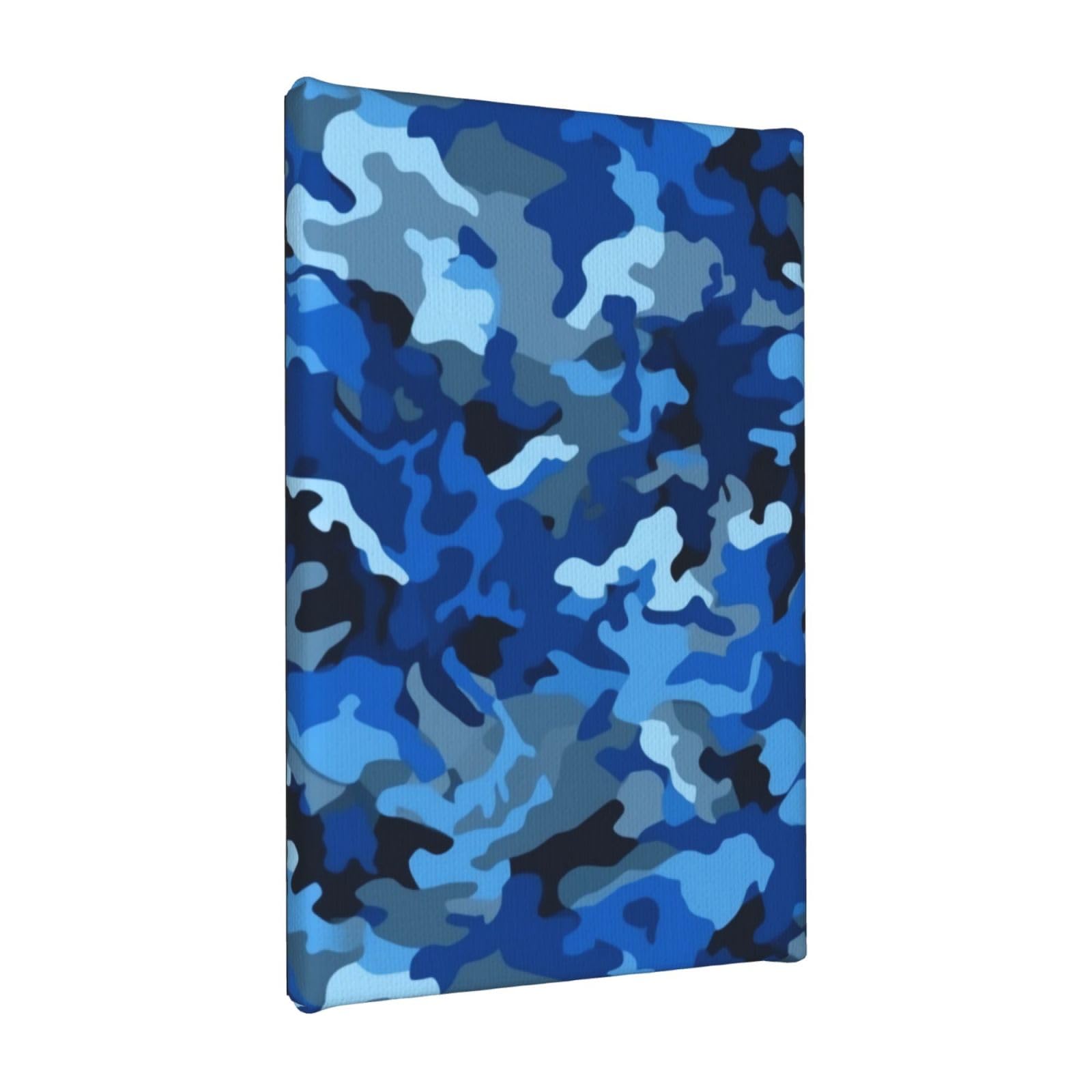 YKLJG Blue Camouflage Printed Wall Art Canvas Painting 20x30 CM Wooden Framed Picture Painting Artwork Prints for Bedroom Kitchen Home Office Decor